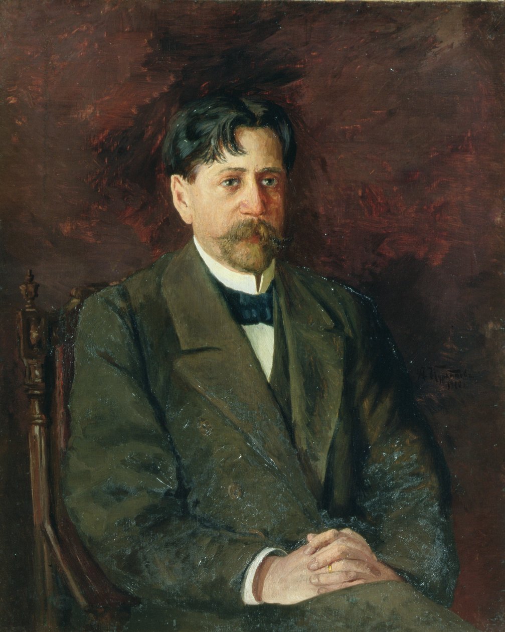 Portræt af digteren Innokenty Annensky (1856-1909), 1904-09 af Anton Nikolayevich Kurbatov