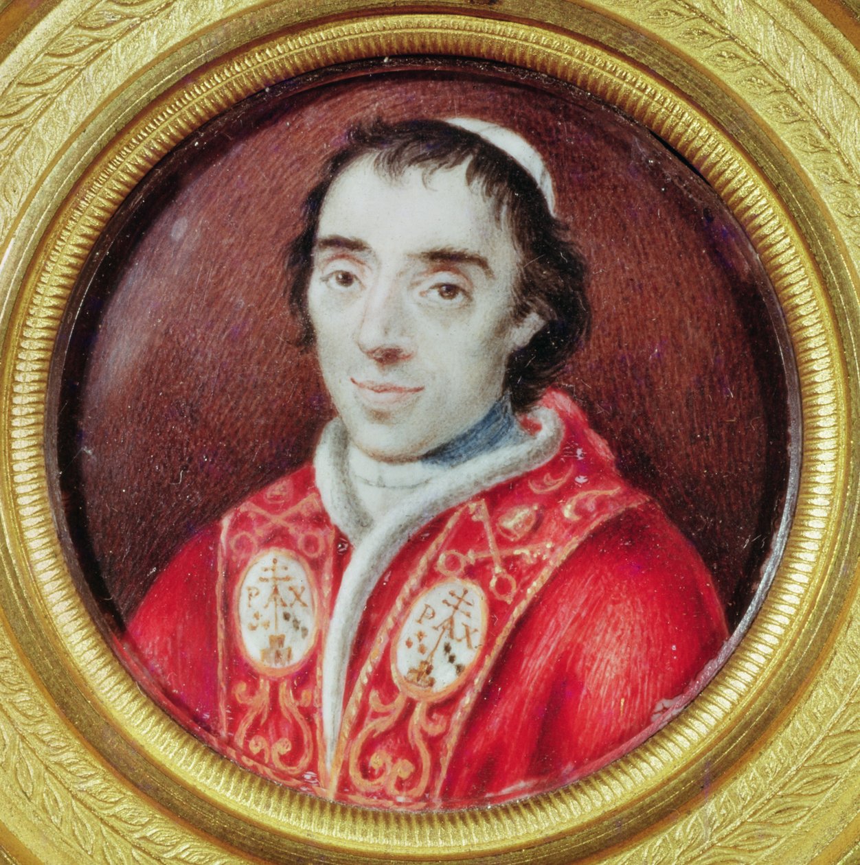 Portræt af pave Pius VII (miniature) af Anton Raphael Mengs