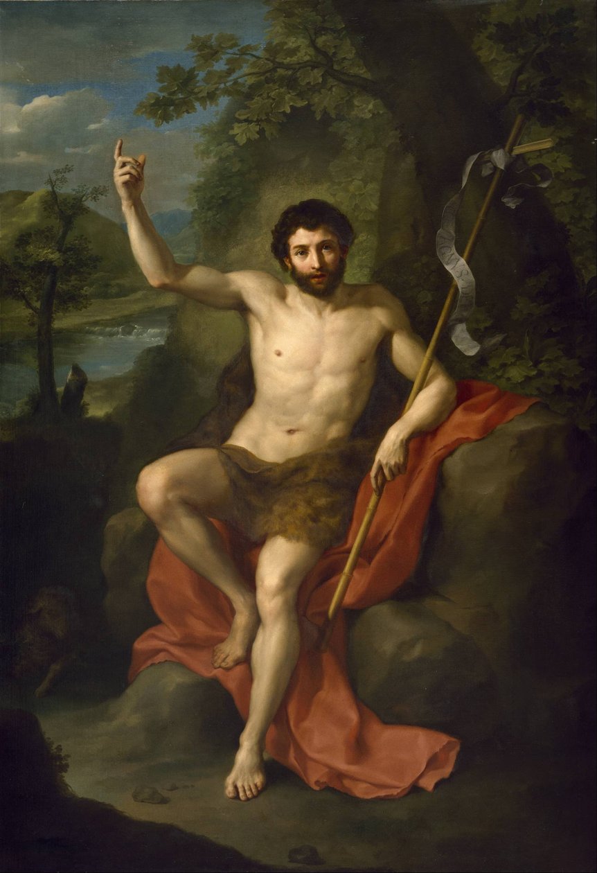 Johannes Døberen prædiker i vildmarken af Anton Raphael Mengs