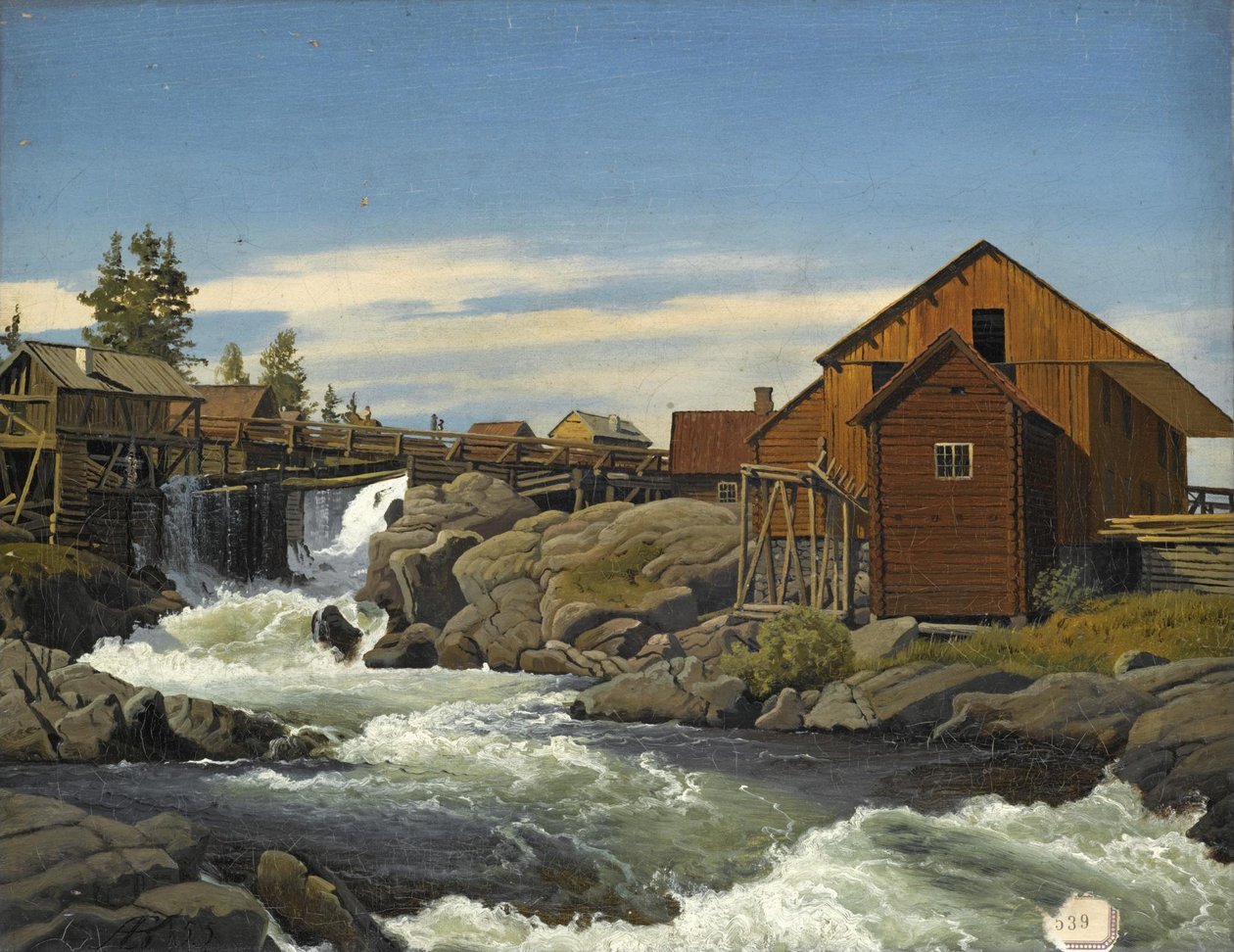 Fra Hønefoss af Anton Eduard Kieldrup