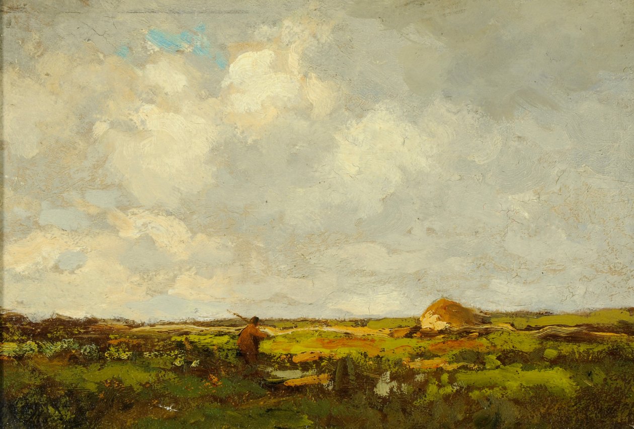 Landskab (olie på træ) af Anton Mauve
