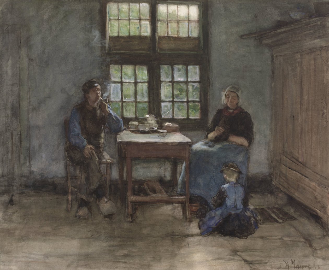 Larens indendørs af Anton Mauve