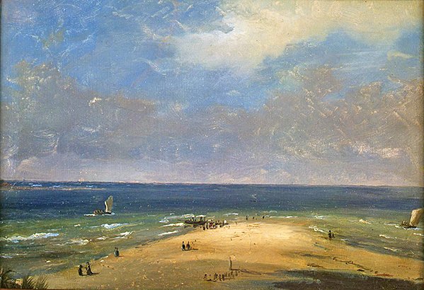 Stranden i Marseille (olie på papir) af Anton Melbye