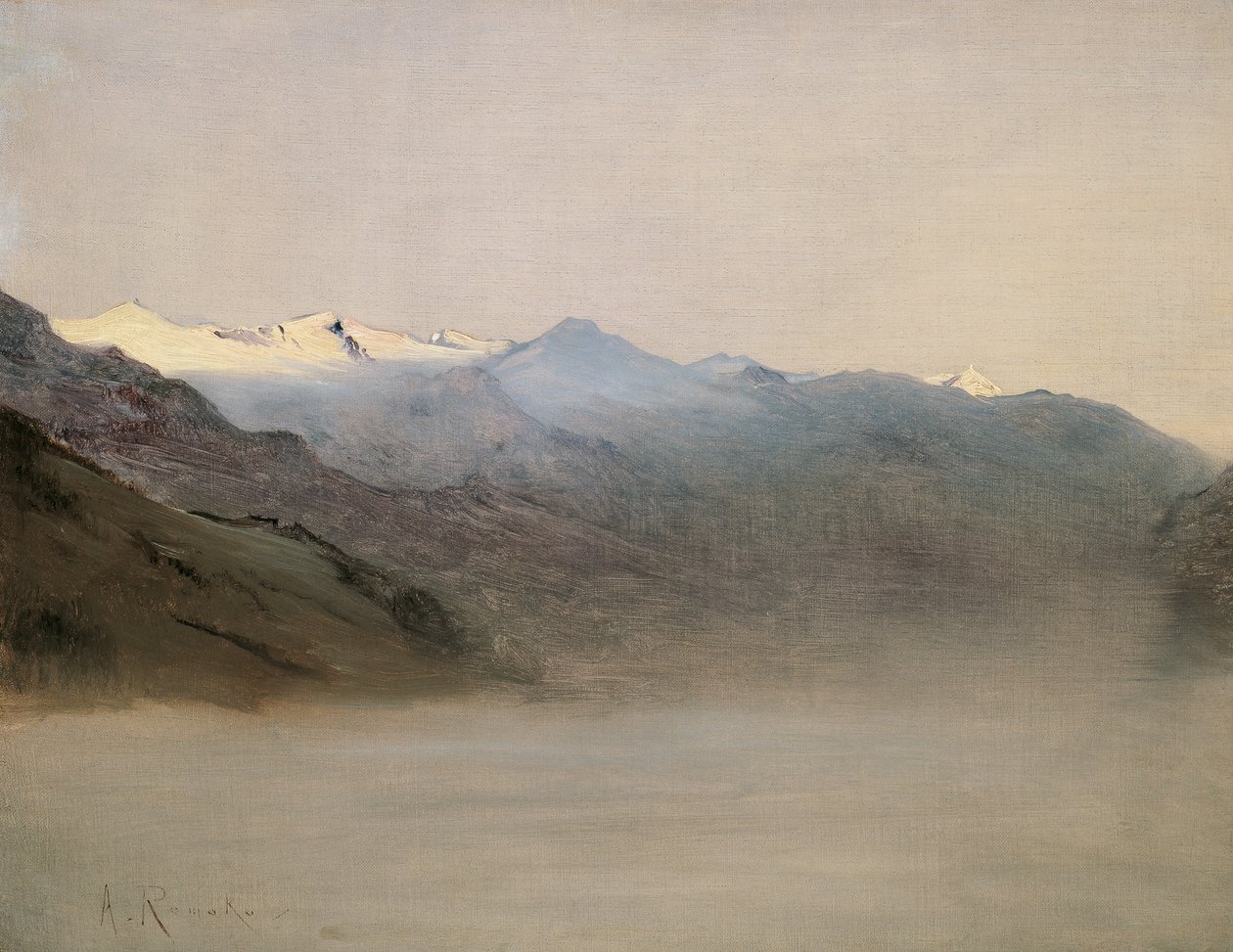 Gastein-dalen i tågen af Anton Romako