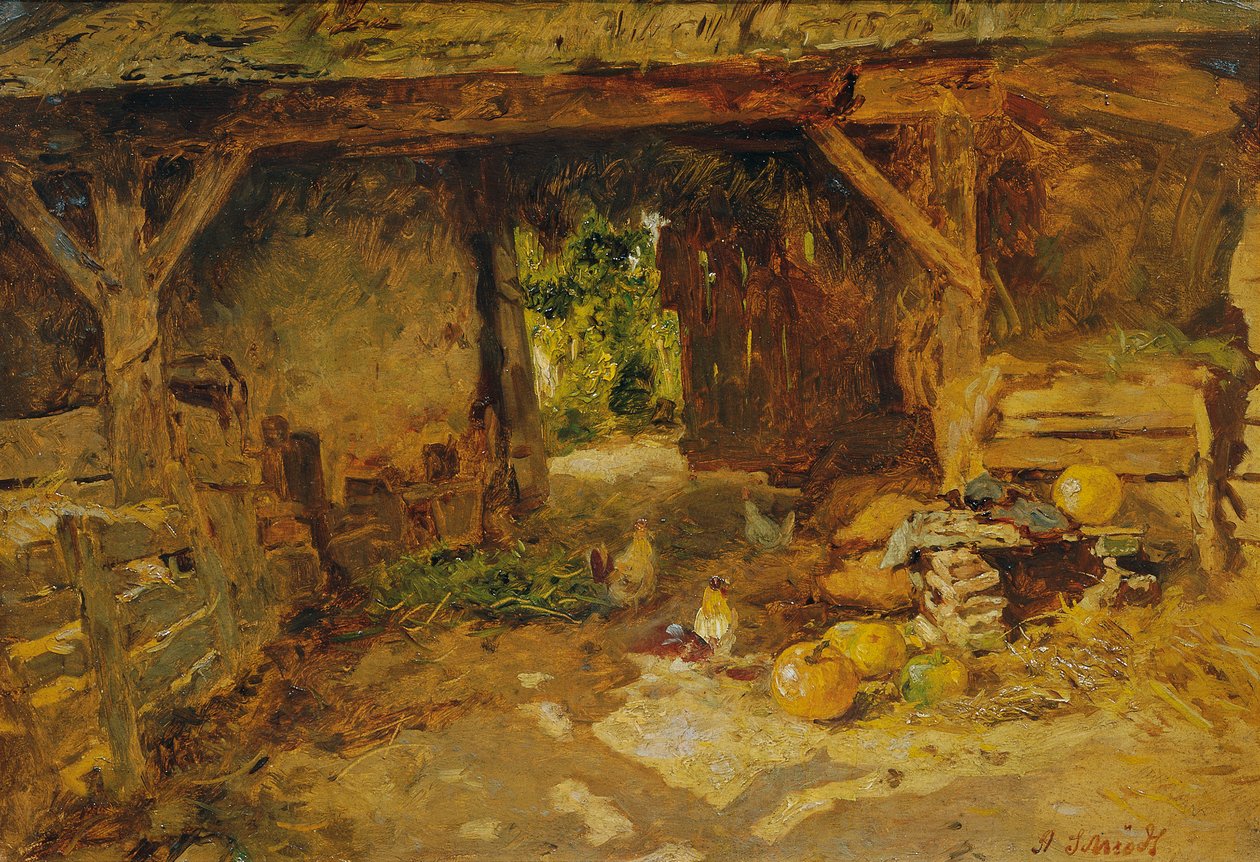 Hofinteriør fra Marchfeld af Anton Schrodl