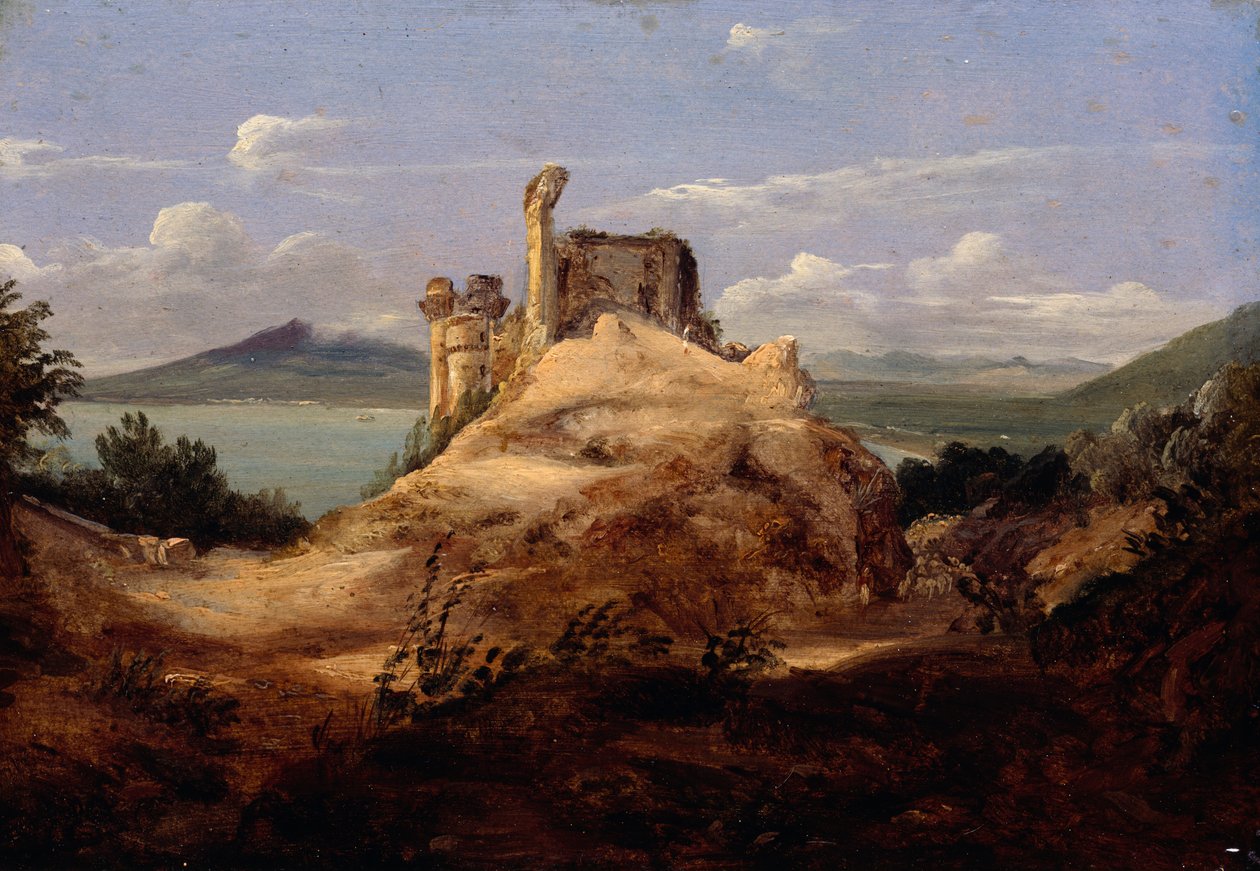 Slottet ved Castellammare di Stabia af Anton Sminck Pitloo