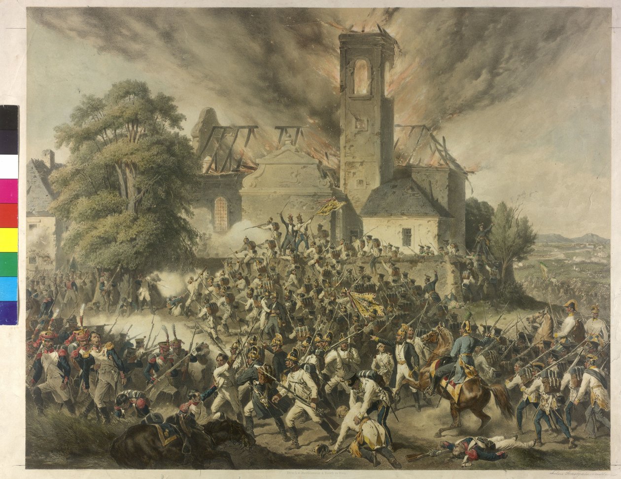 Slaget ved Aspern 1809 af Anton Strassgschwandtner