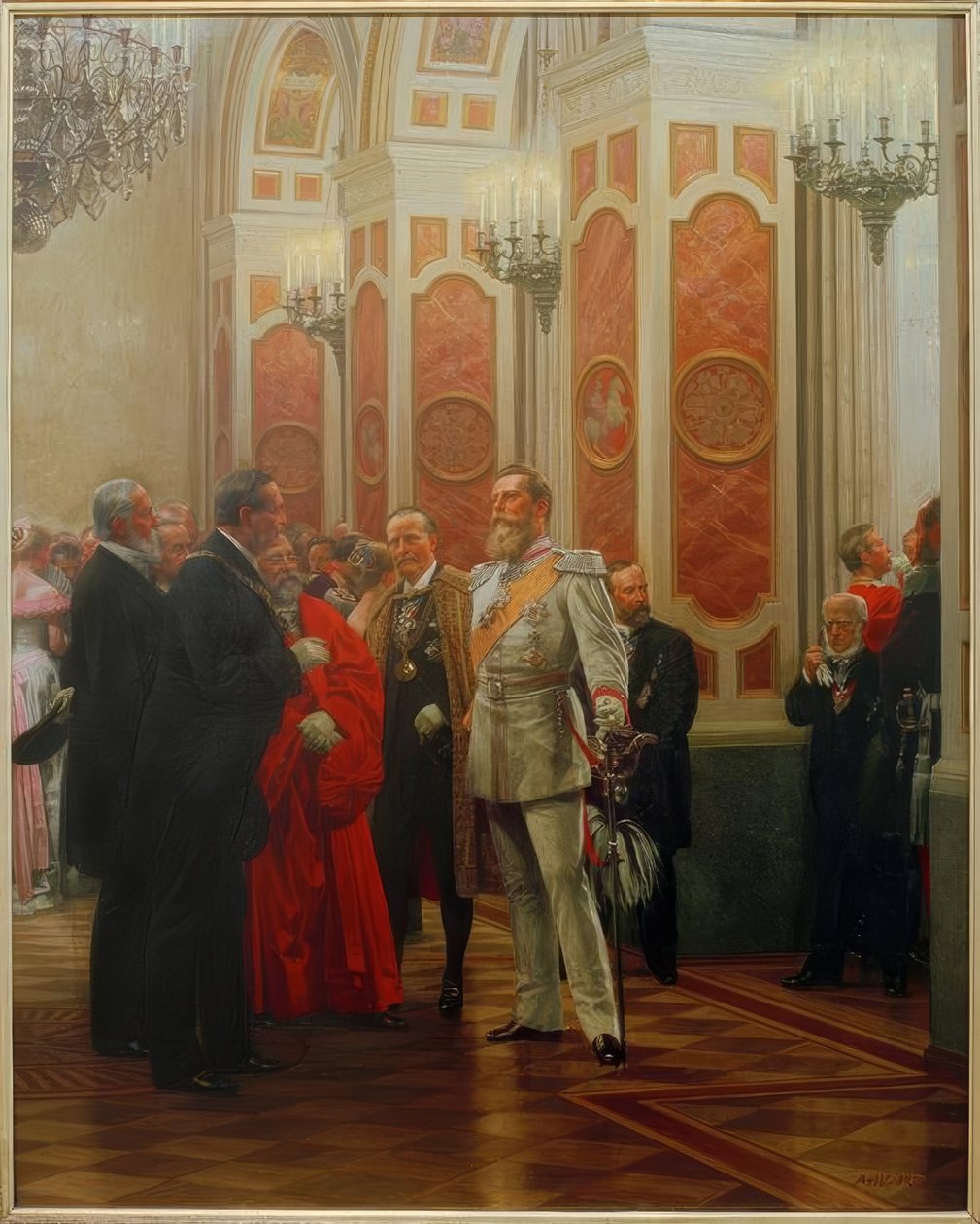 Frederik III ved hofbal / Werner af Anton Alexander von Werner