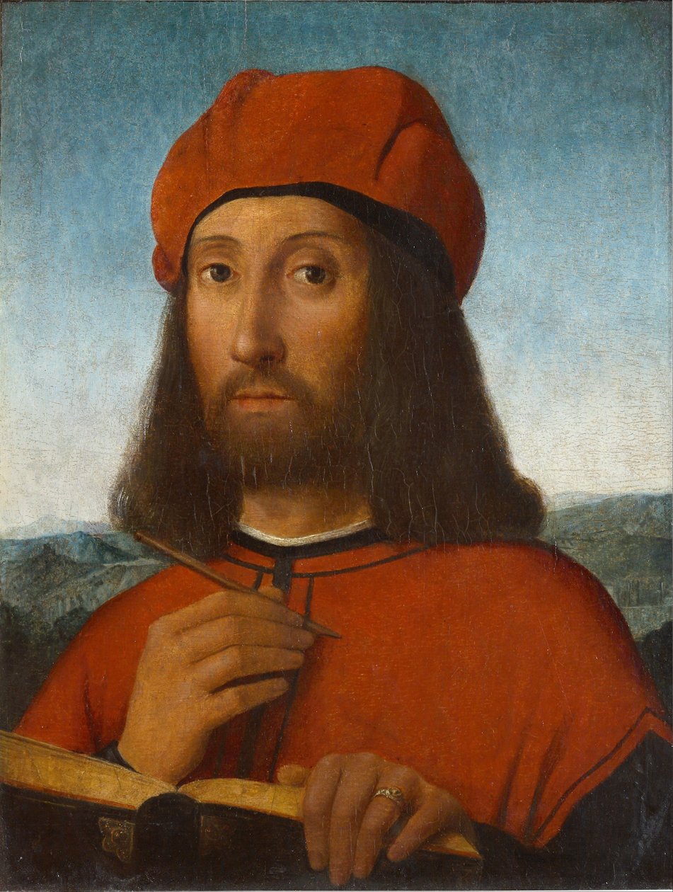 Portræt af en mand med rød basker og bog af Antonello de Saliba