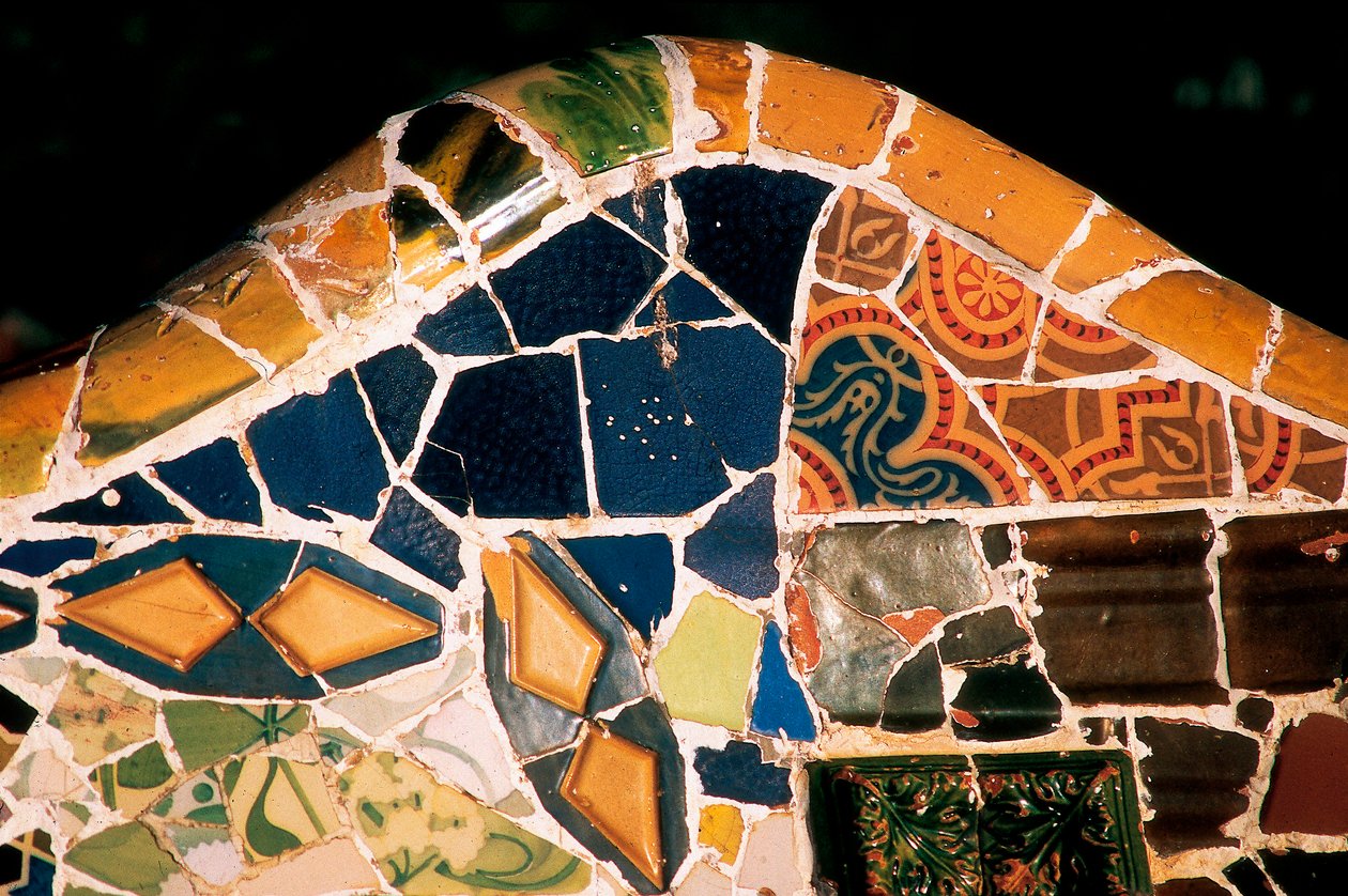 Park Güell, Barcelona, ​​detaljer af Antoni Gaudi
