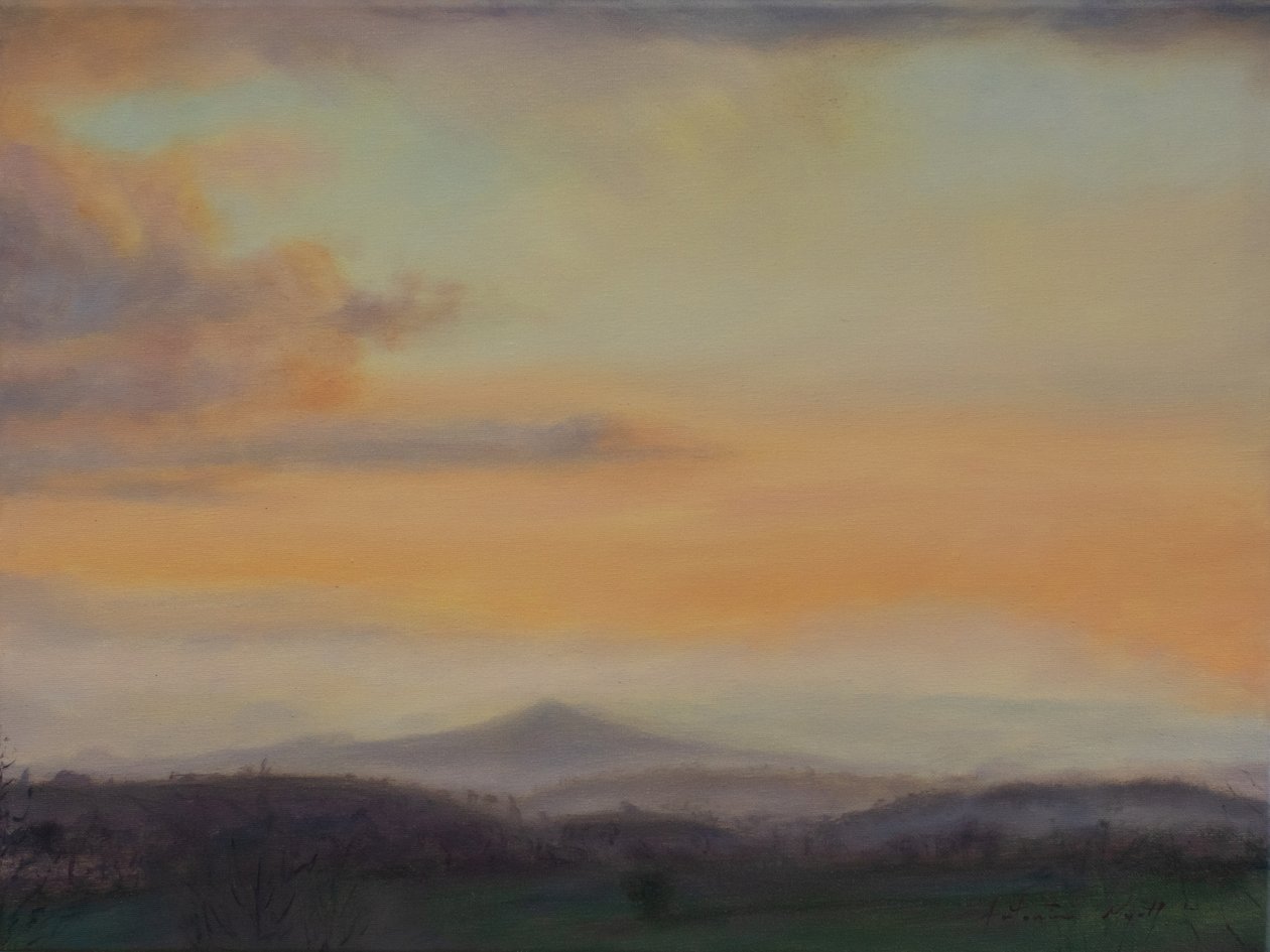 Welsh Mountains, 2022 (olie på lærred) af Antonia Myatt