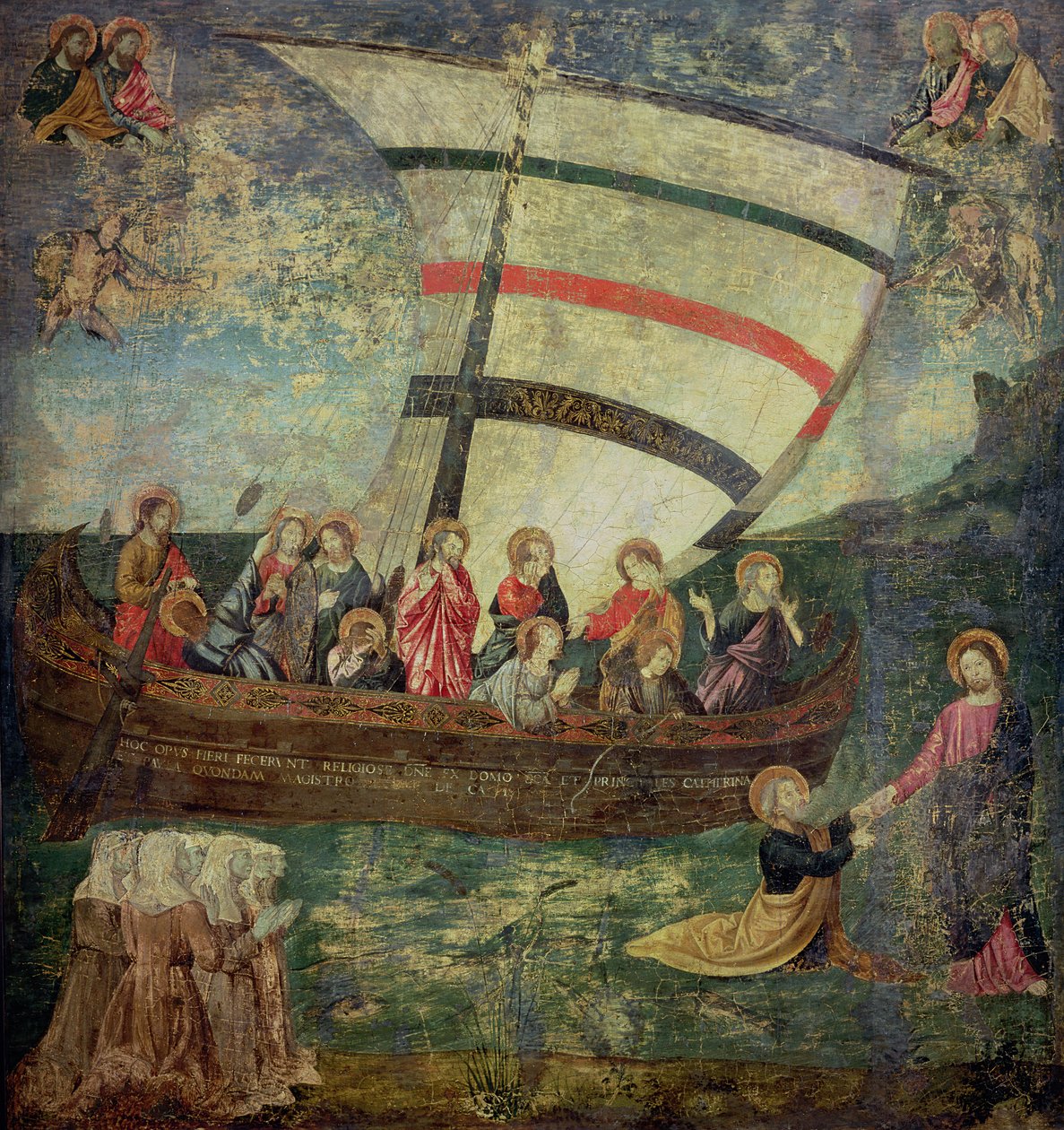 Kristus går på vandet, efter "Navicella" af Giotto af Antoniazzo Romano