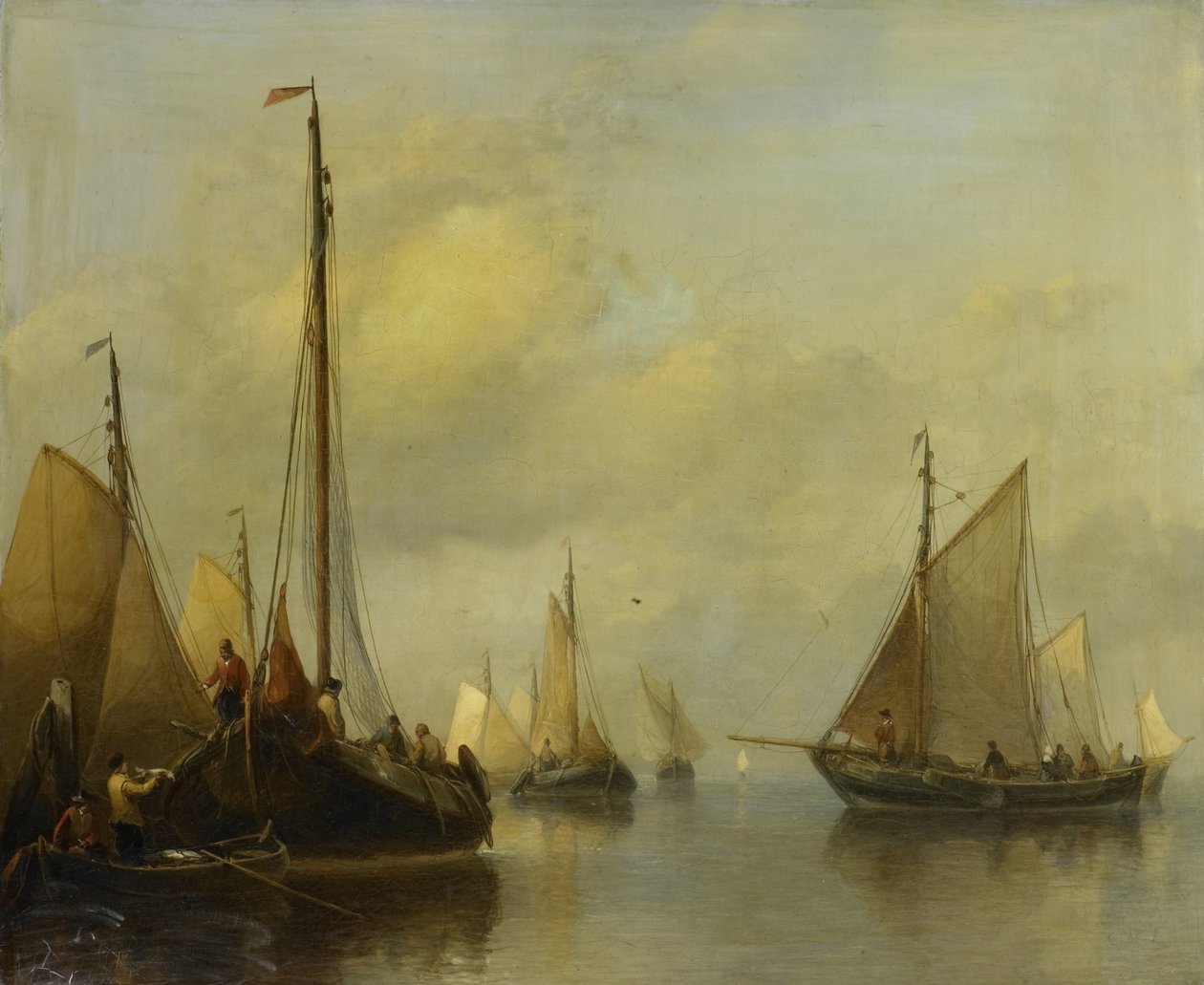 Fiskerbåde på stille vand af Antonie Waldorp