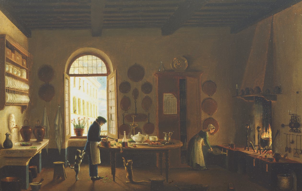 Køkkenet i Palazzo Mozzi, Firenze af Antonio Digerini