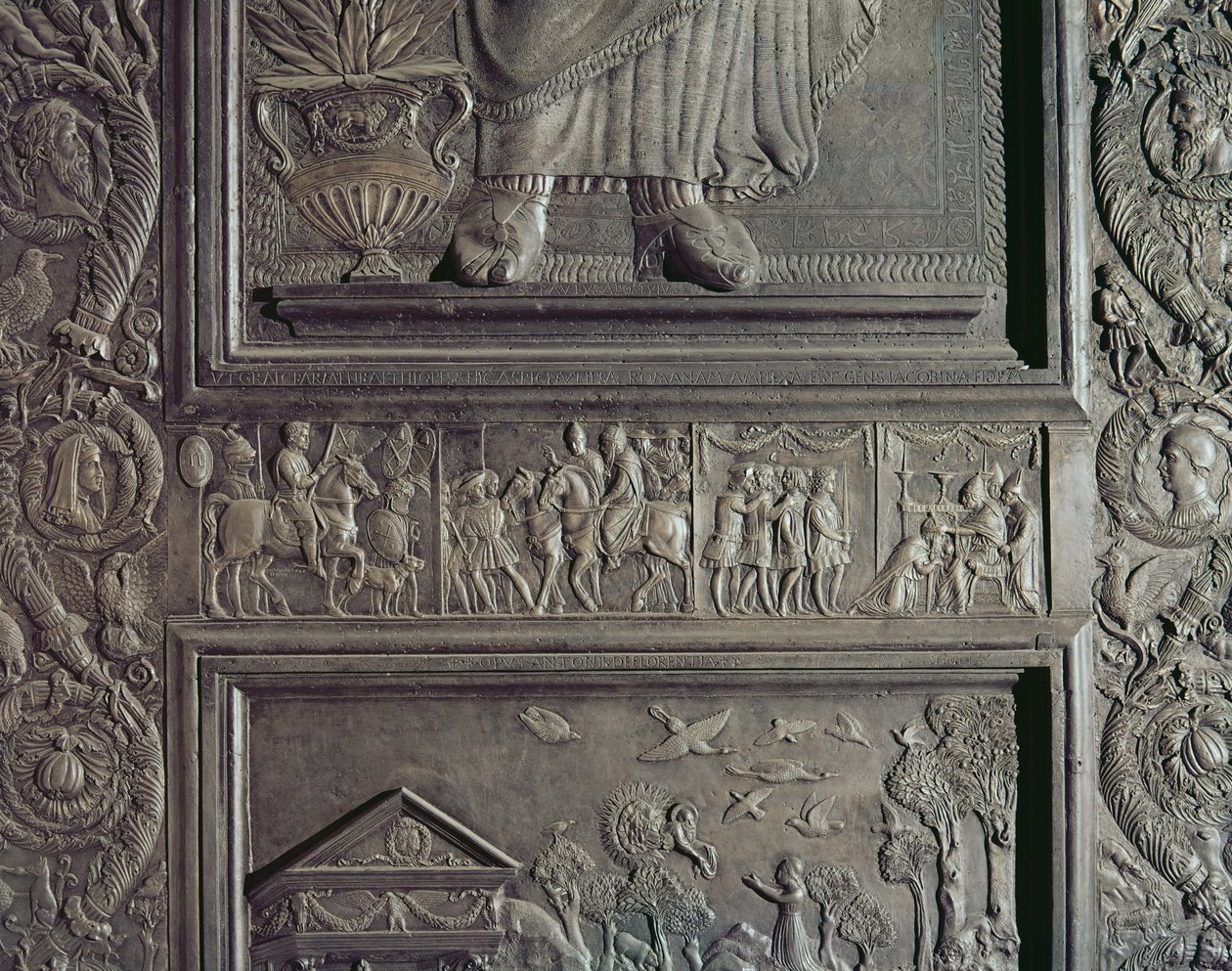 Detalje fra basilikaens midterdør, dekoreret 1439-45 (bronze) (se også 247330-247337) af Antonio Filarete