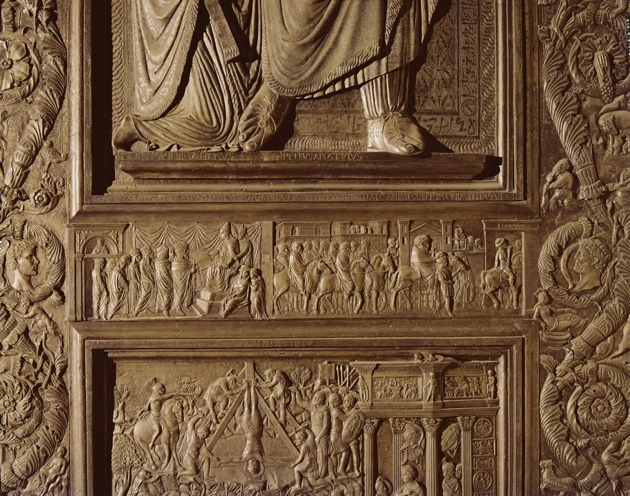 Detalje fra basilikaens centrale dør, dekoreret 1439-45 (bronze) (se også 247330-247337) af Antonio Filarete