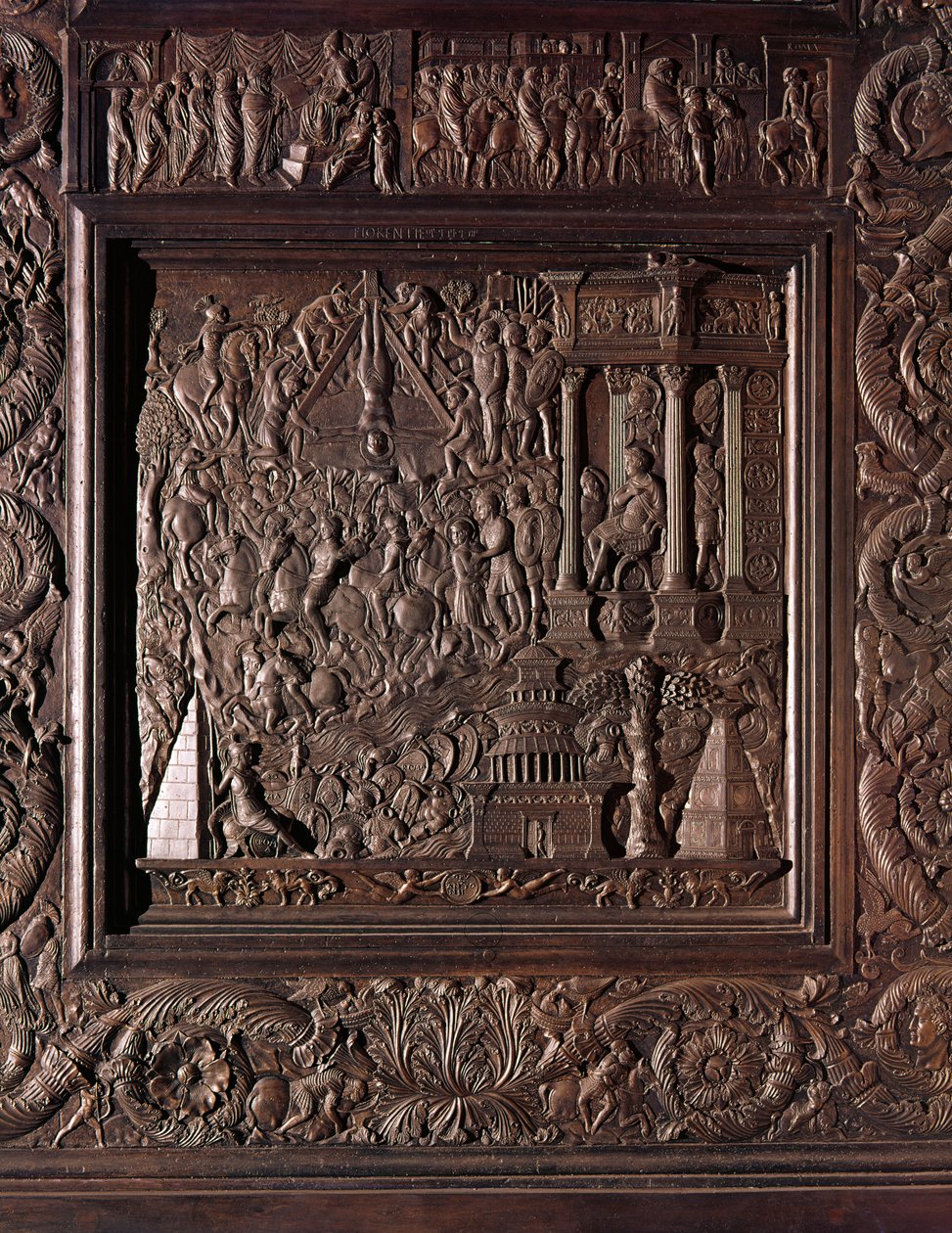 St. Peters martyrium, detalje fra basilikaens midterdør, dekoreret 1439-45 (bronze) (se også 247330-247337) af Antonio Filarete