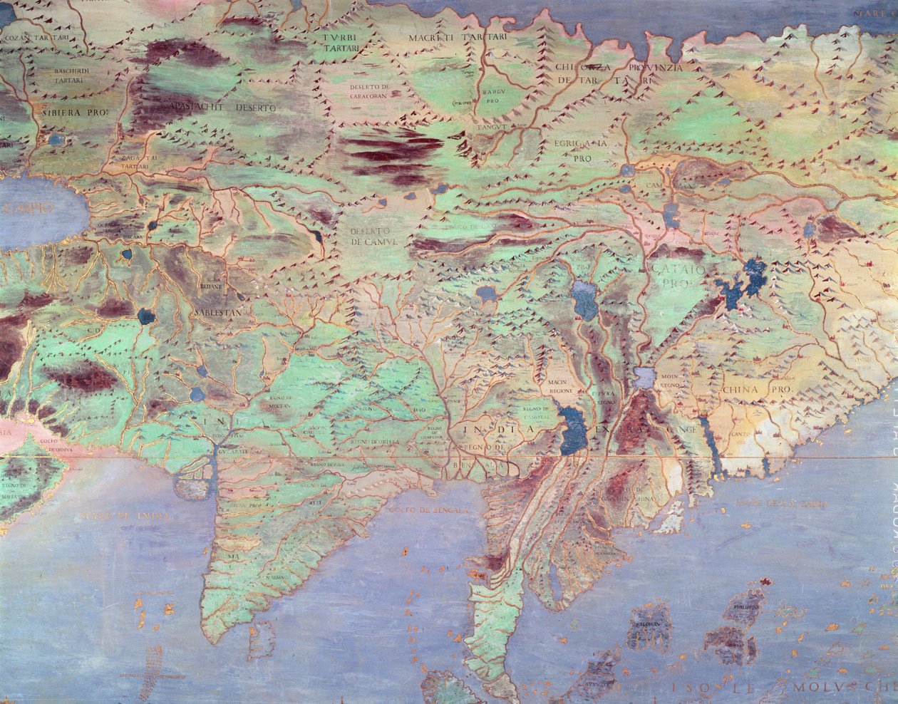 Kort over Asien, fra 