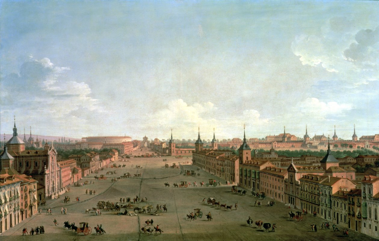 Udsigt over Calle de Alcala, Madrid, ca.1750 af Antonio Joli