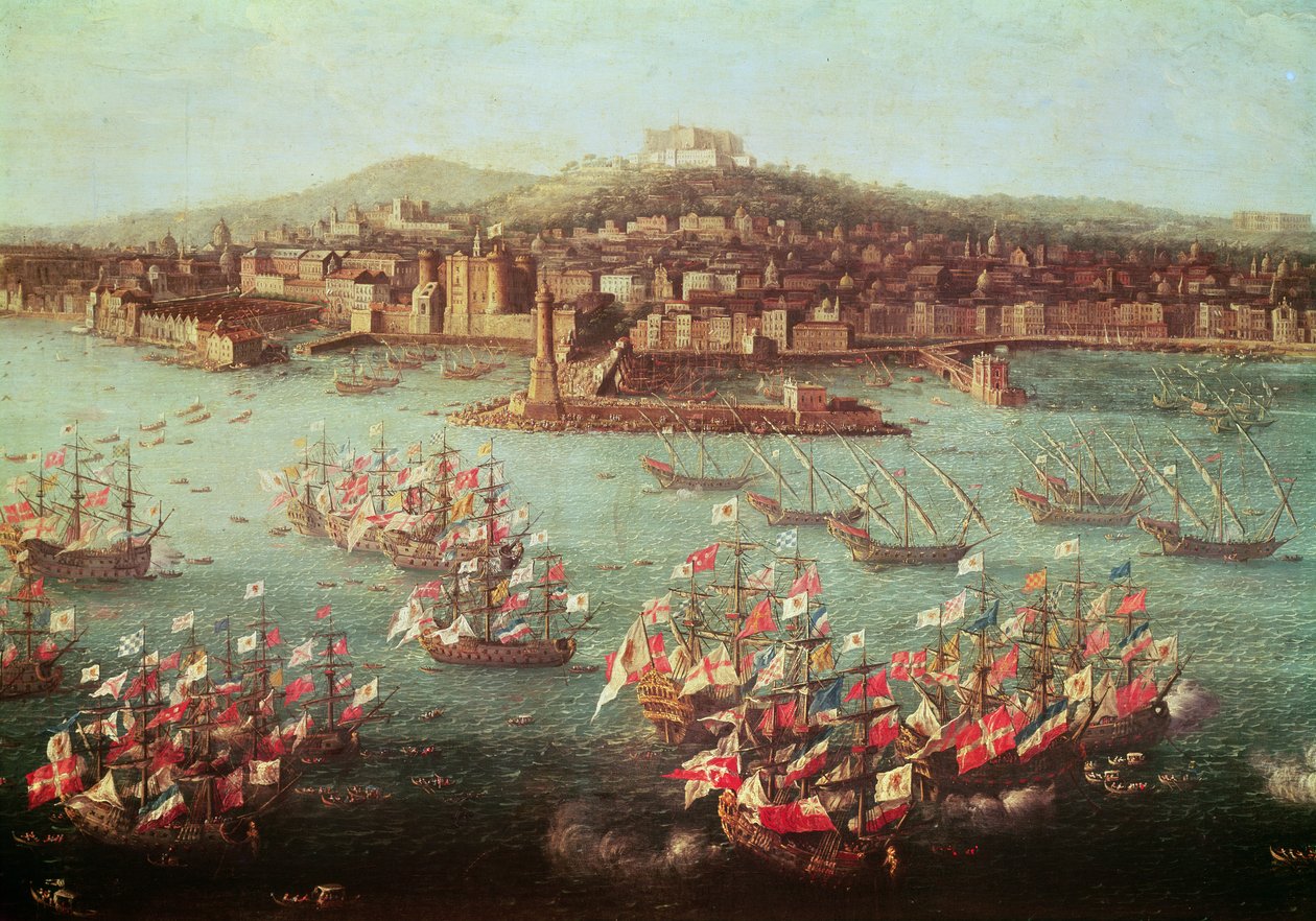 Flåden af kong Charles III af Spanien før byen Napoli, 6. oktober 1759 af Antonio Joli