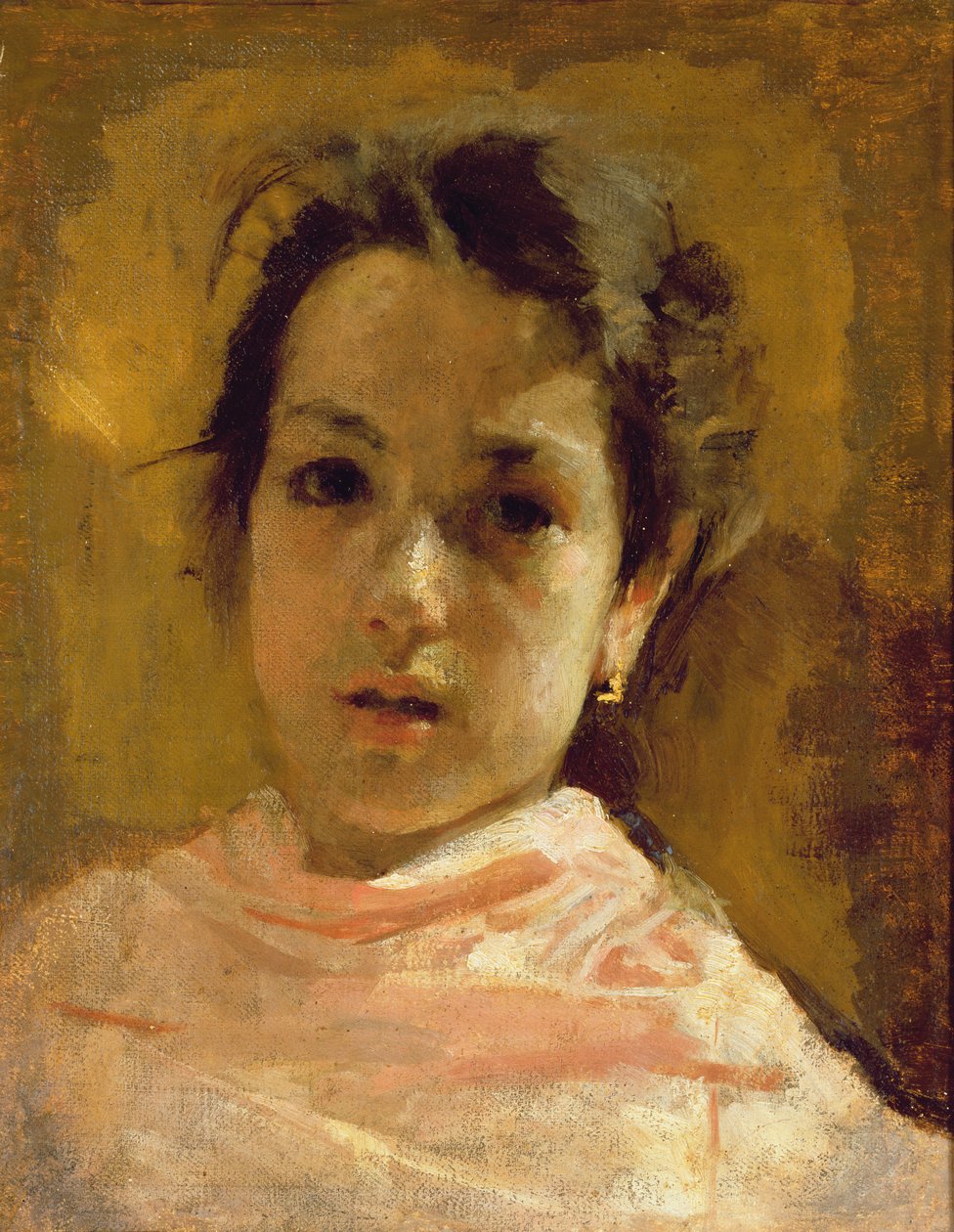 Portræt af en ung pige af Antonio Mancini