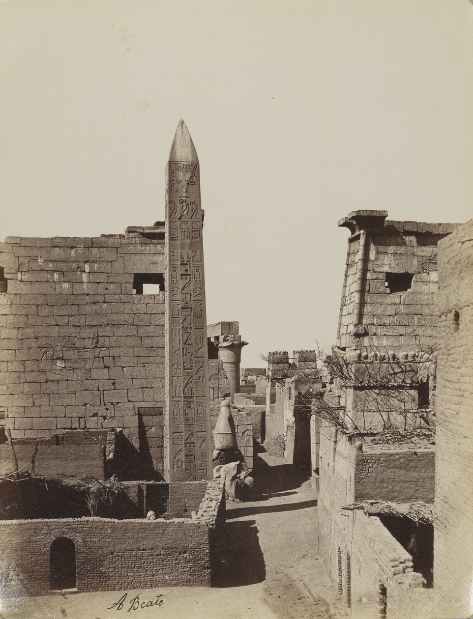 Obelisk og Pylon af Ramses af Antonio Beato