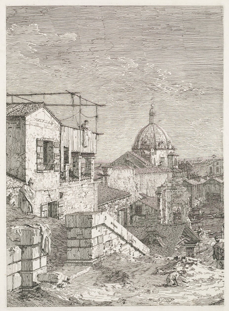 Udsigt: Huset med indskriften, 1735-1746. af Giovanni Antonio Canal