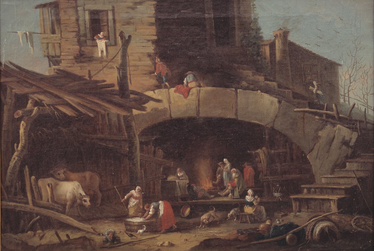 Rustik scene af Antonio Diziani