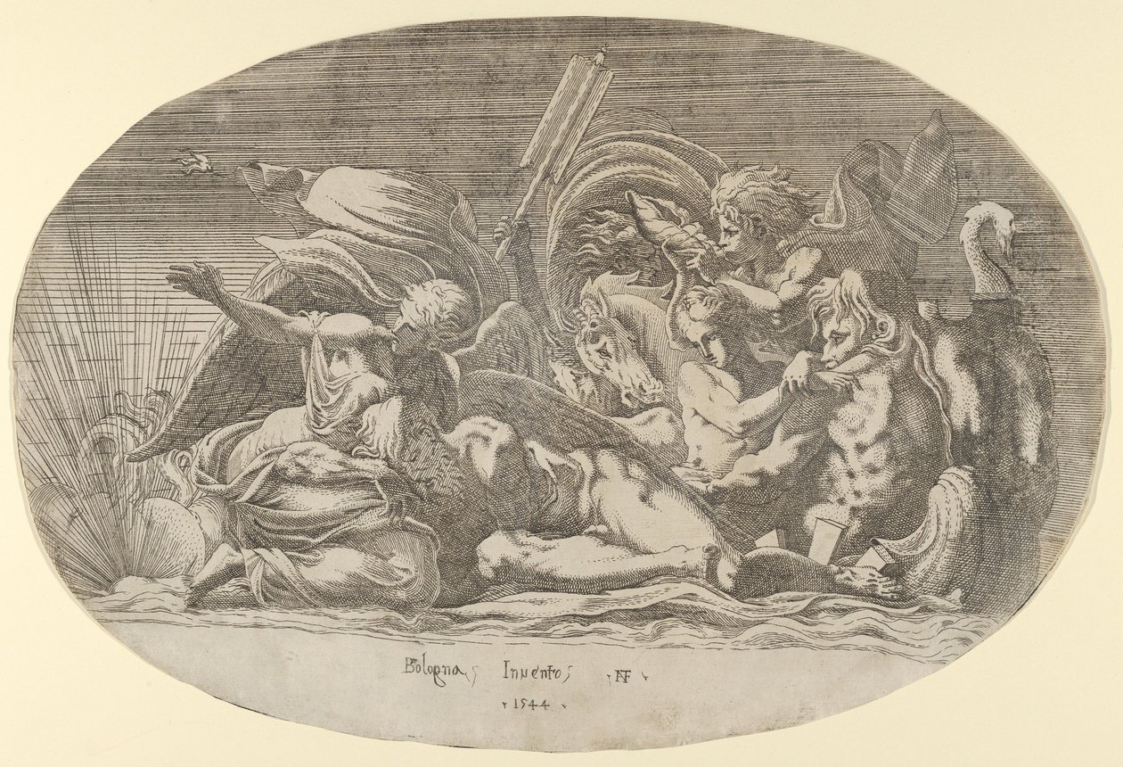 Iris, Neptun og søvn, 1544. af Antonio Fantuzzi