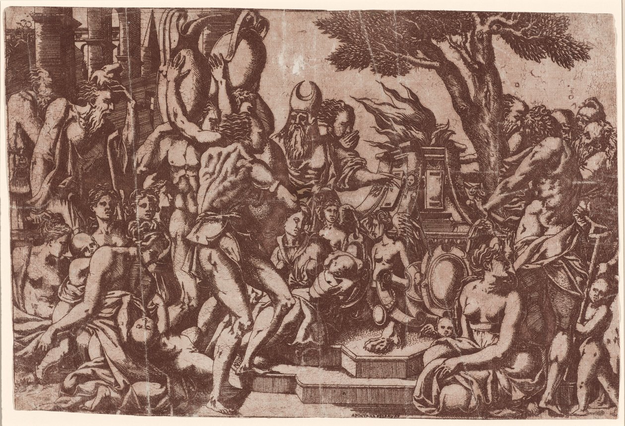 Offer til Priapus af Antonio Fantuzzi after Rosso Fiorentino