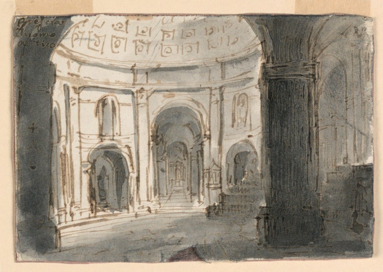 Den gamle katedral i Brescia af Antonio Giuseppe Basoli