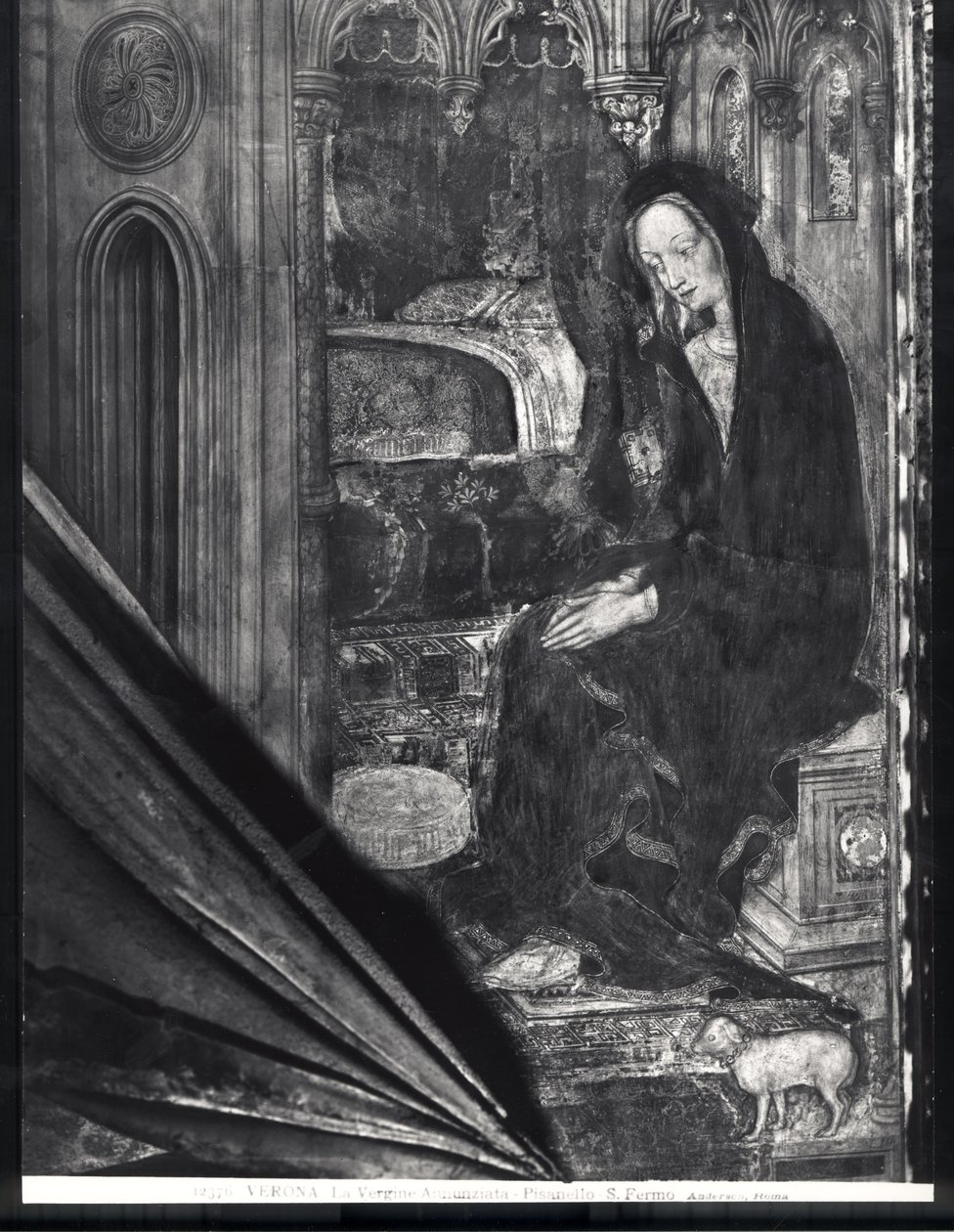 Jomfru Maria, detalje fra bebudelsen af Antonio Pisanello