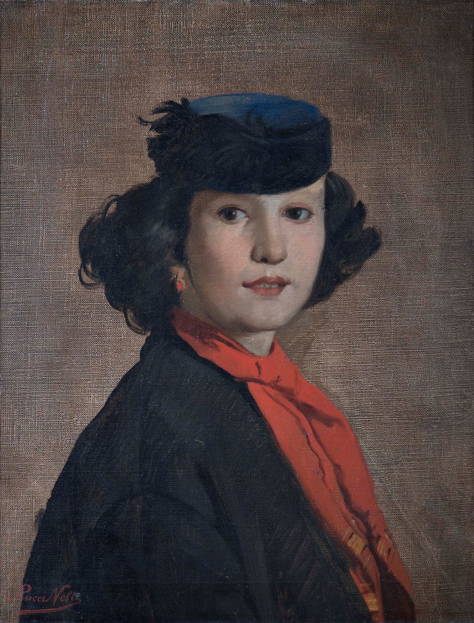 Portræt af Nerina Badioli, ca 1866. af Antonio Puccinelli