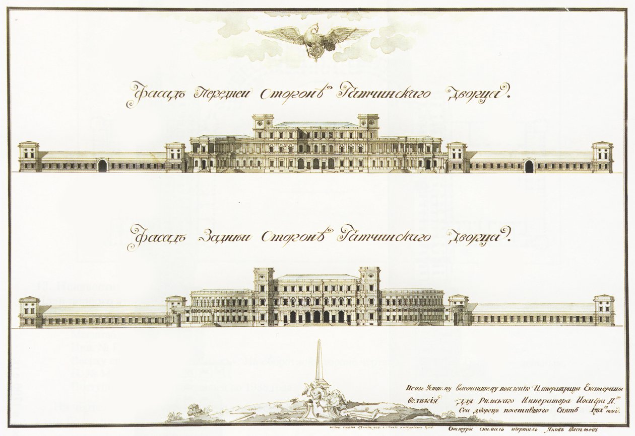 Facader af det store Gatchina-palads, 1781 af Antonio Rinaldi