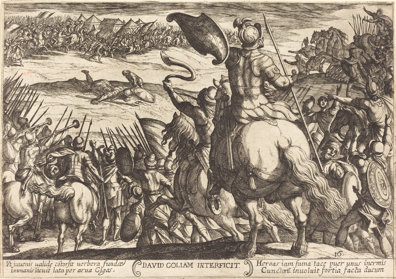 David dræber Goliat af Antonio Tempesta