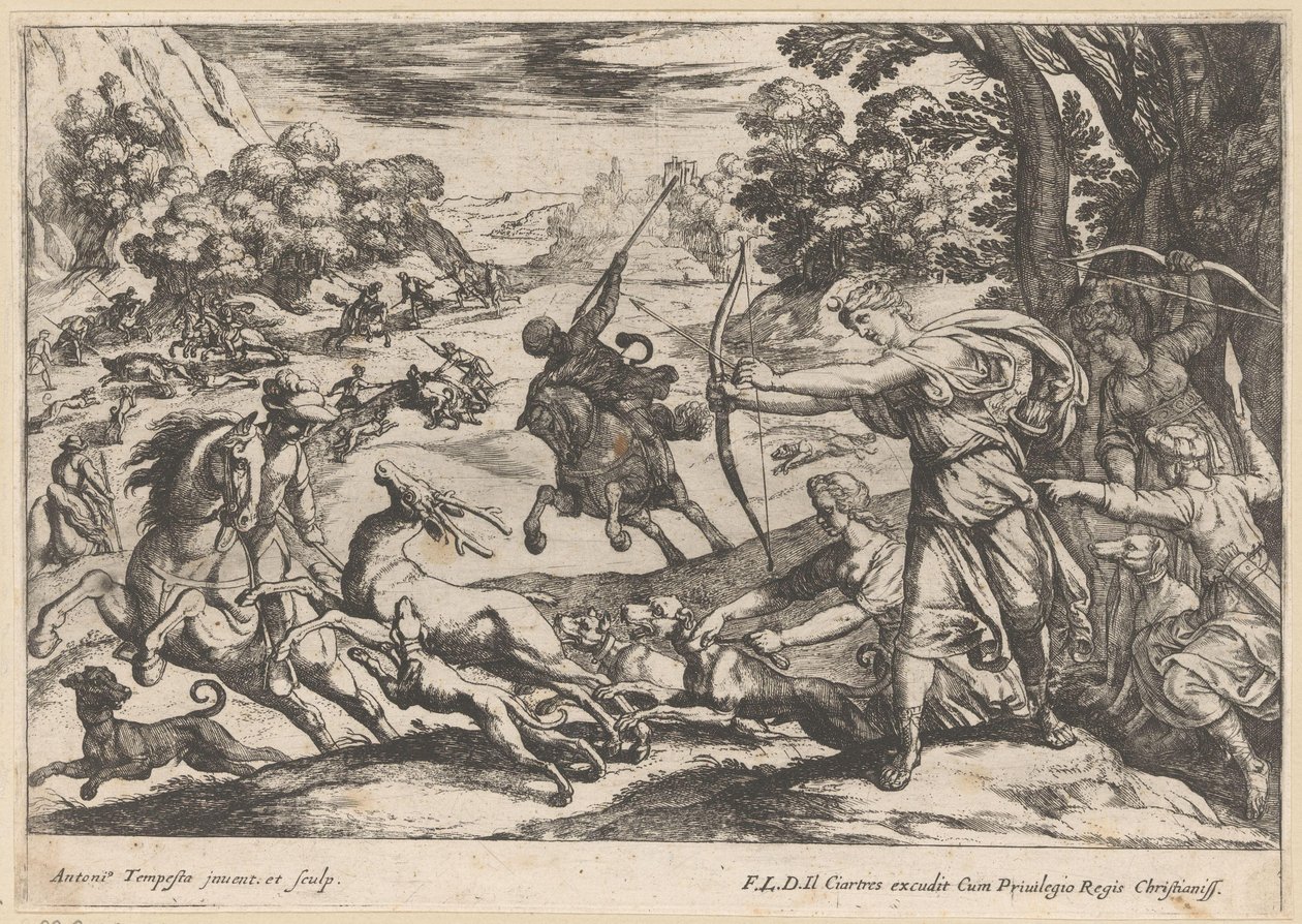 Hjortejagt Jagtscener (del 5) (serietitel) af Antonio Tempesta