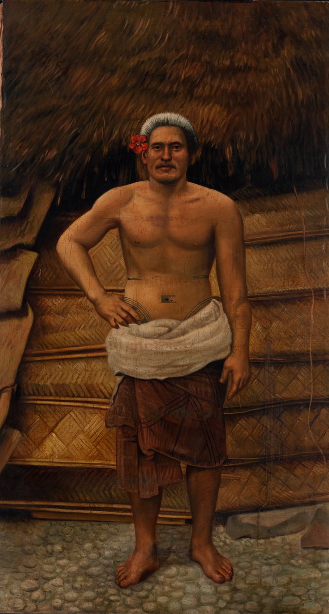 Samoansk mand, ca. 1885-1899. af Antonio Zeno Shindler