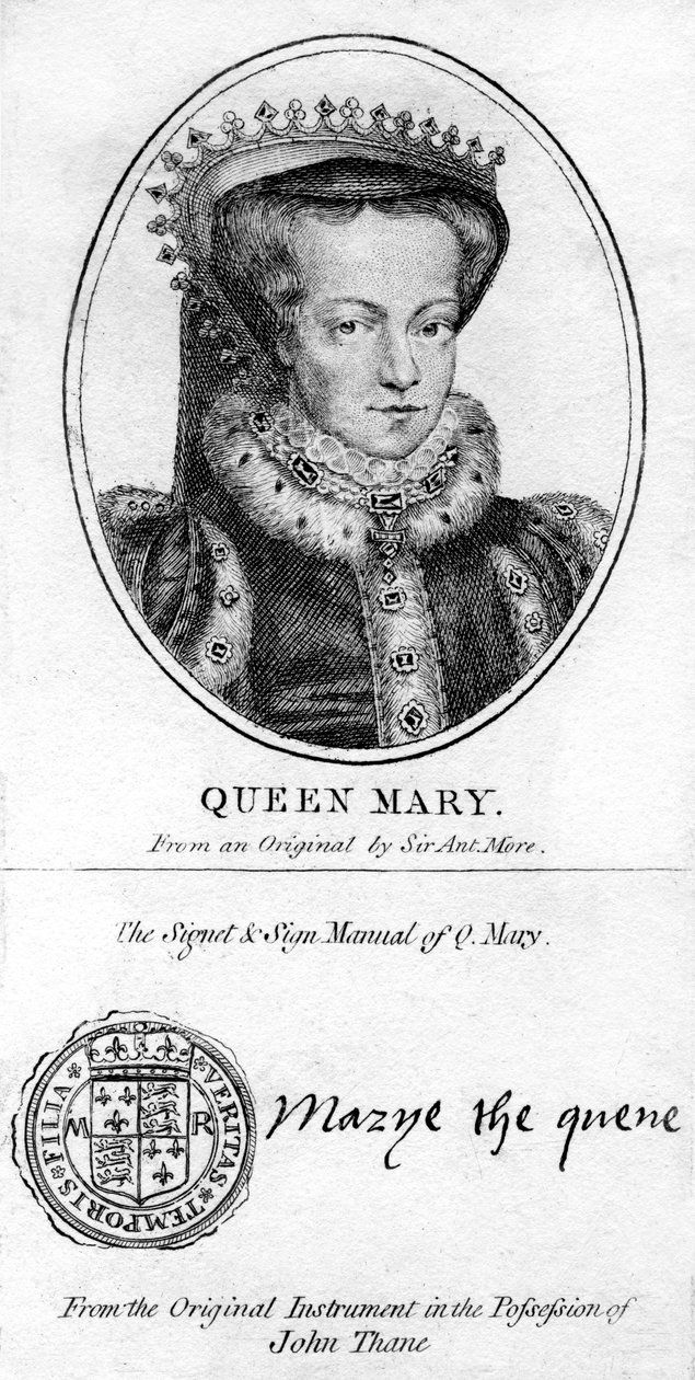 Dronning Mary I af England. af Antonis Mor