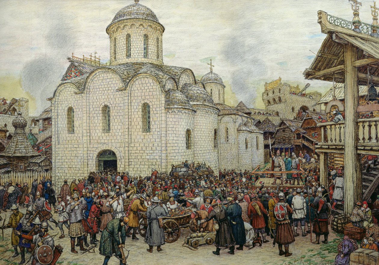 Forsvaret af byen, 1918 af Apollinari Mikhailovich Vasnetsov