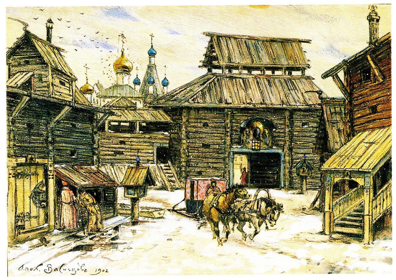 Gamle Moskva. Træbyen, 1902 af Apollinari Mikhailovich Vasnetsov