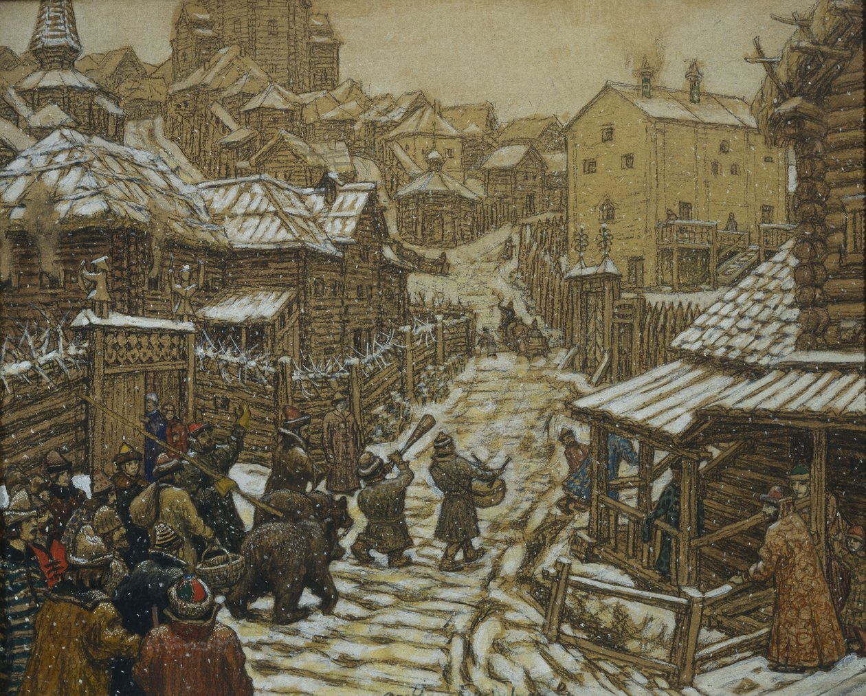 Bjørnetrænerne. Gamle Moskva, 1911 af Apollinari Mikhailovich Vasnetsov