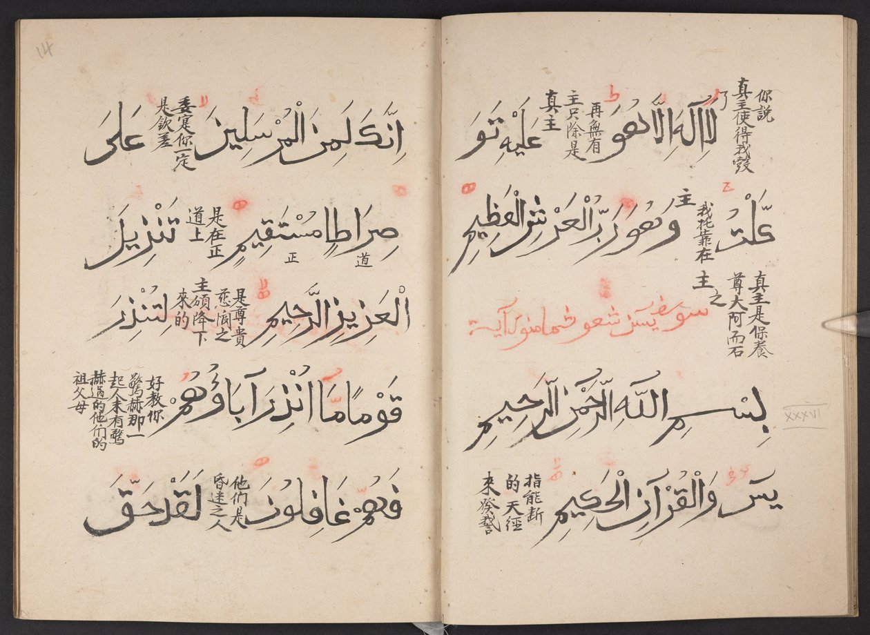 Koranen, BL IO Islamisk 3440, f.13v-14r af Arabic School