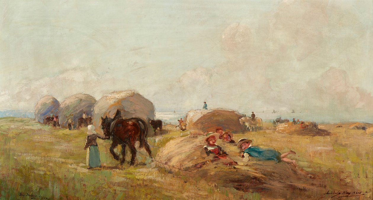 Høfremstilling (olie på lærred) af Archibald Kay