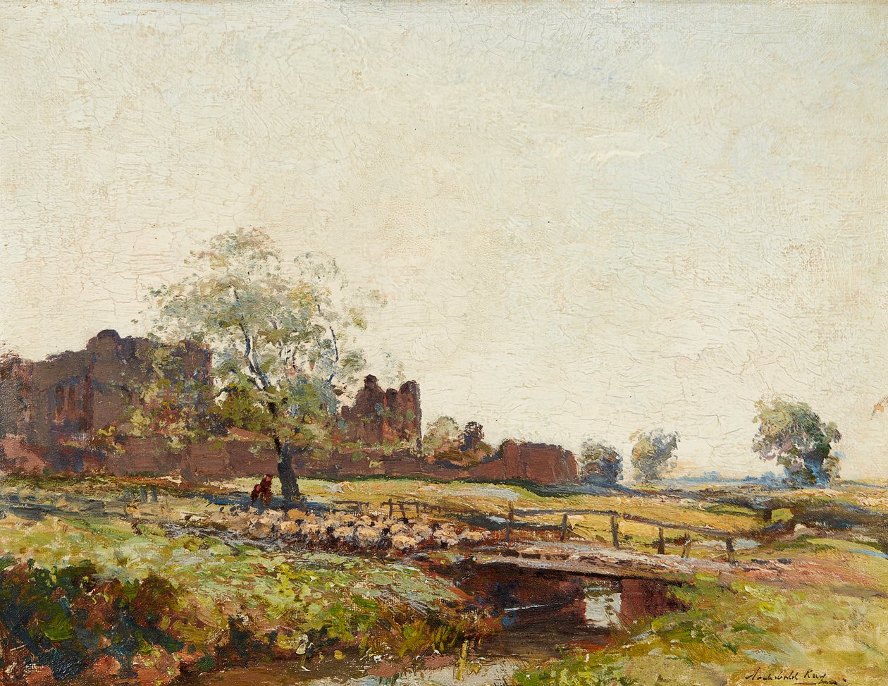 Kenilworth Castle (olie om bord) af Archibald Kay