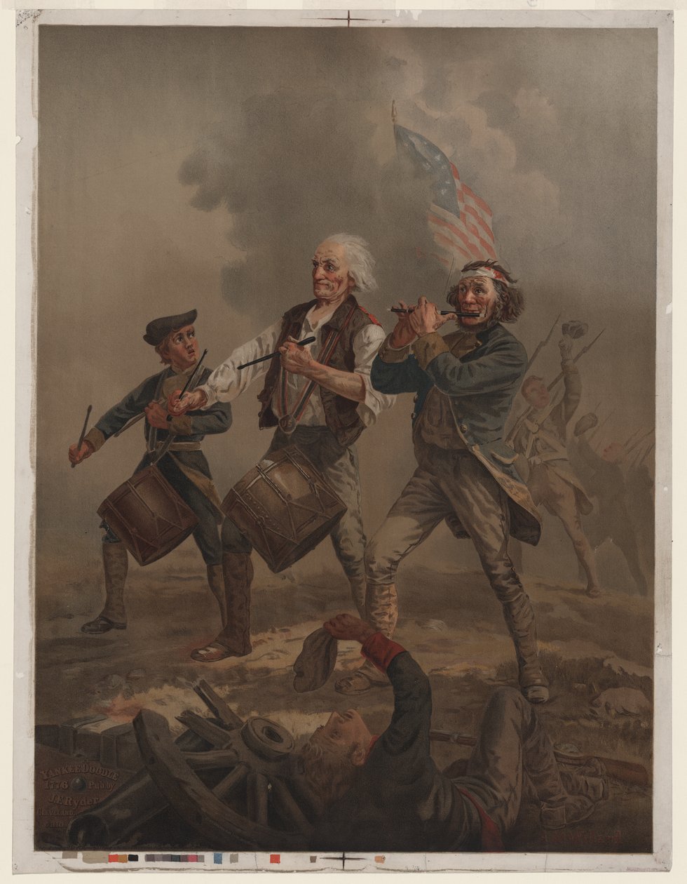 Yankee doodle 1776, ca. 1876 (kromolitografi) af Archibald Willard
