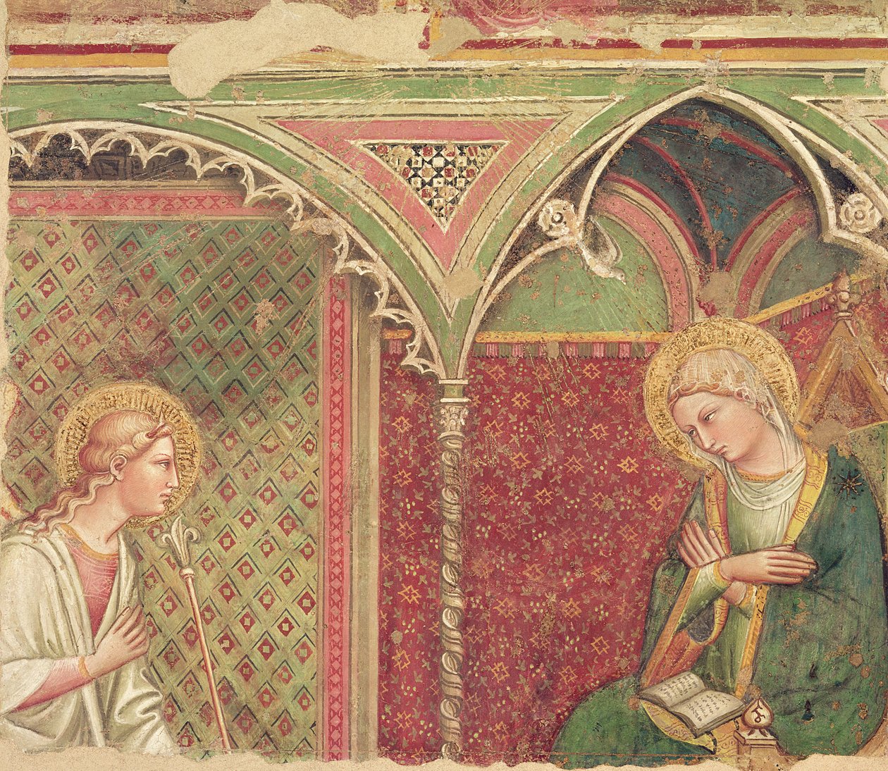 Detalje af Bebudelsen, c.1370 af Aretino Luca Spinello or Spinelli