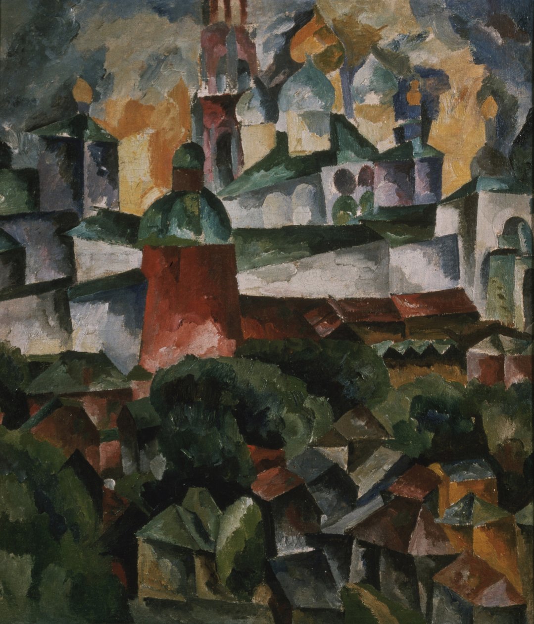 Landskab med Treenigheds-Sergius-klosteret, 1920 af Aristarkh Vasilievic Lentulov