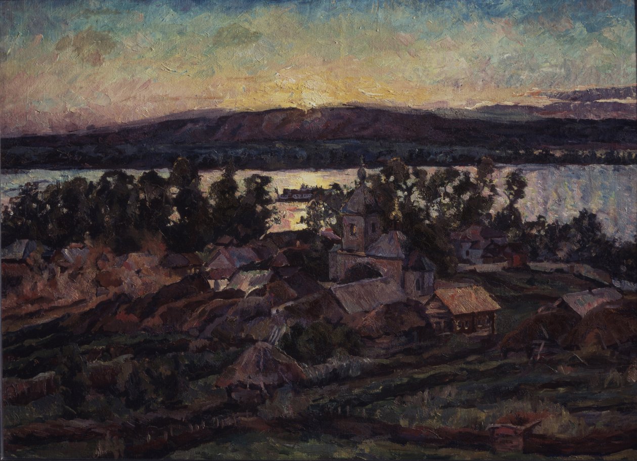 Solnedgang, 1928 af Aristarkh Vasilievic Lentulov