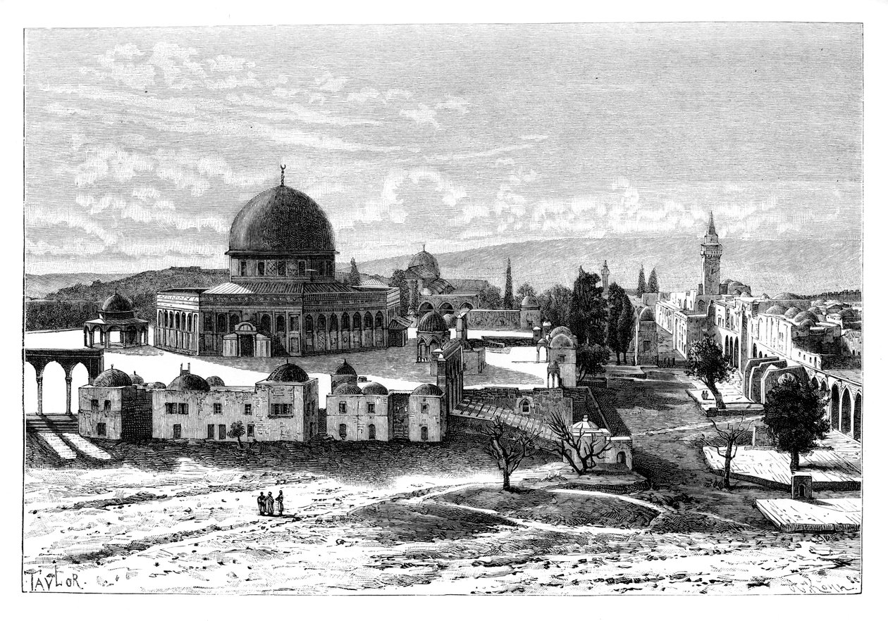 Omars-moskeen, Jerusalem, Israel, 1895. af Armand Kohl