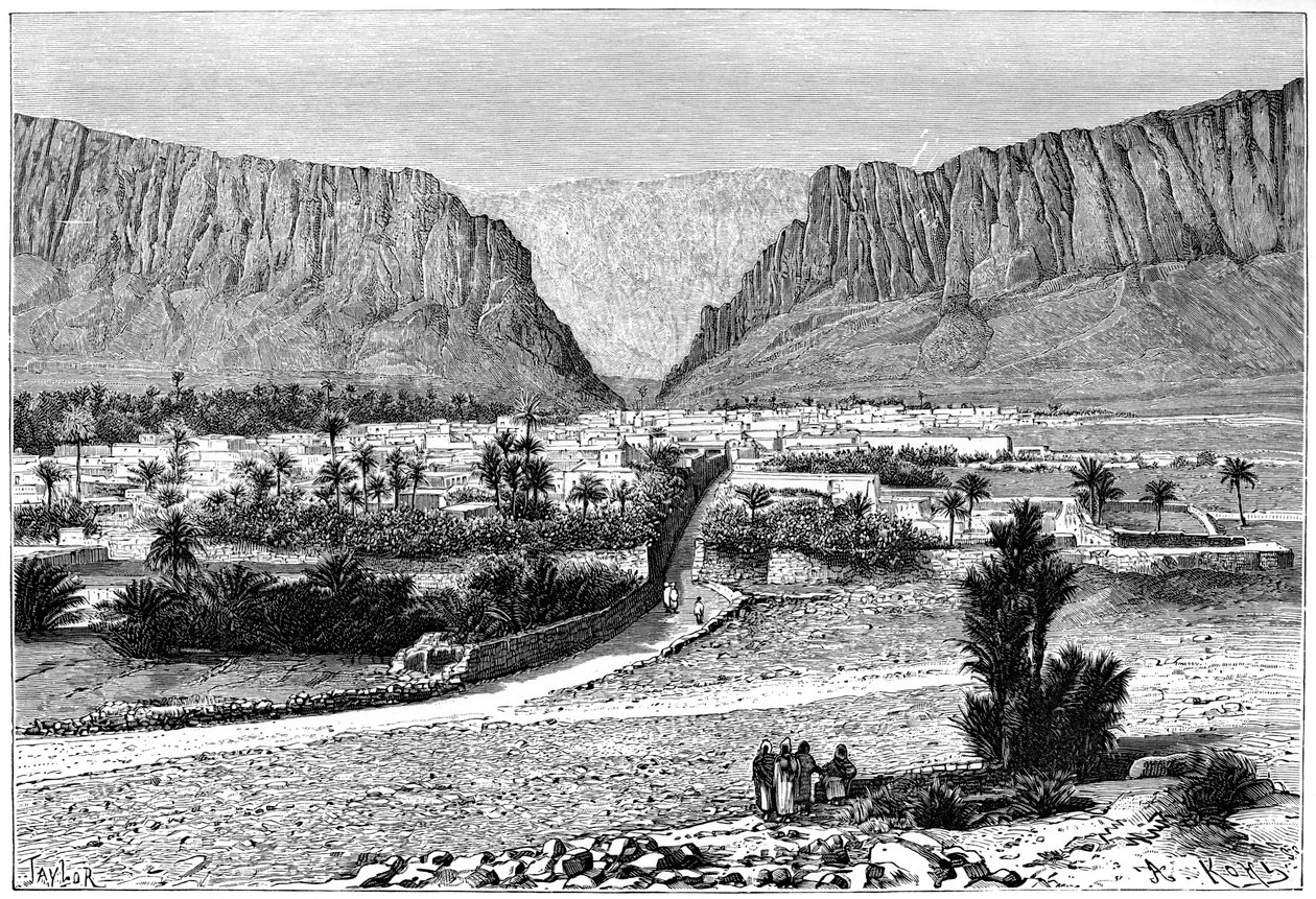 El-Kantara Gorge, Tunesien, 1895. af Armand Kohl